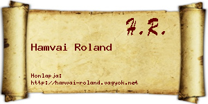 Hamvai Roland névjegykártya